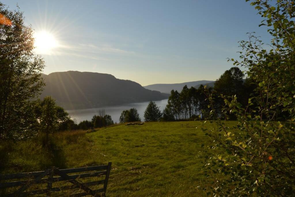 Stille Og Fredelig Ved Fjord Og Fjell Valsøybotn Buitenkant foto
